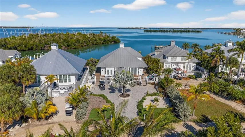 Drone / aerial view of a nearby body of water