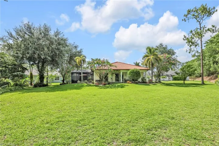 View of grassy yard