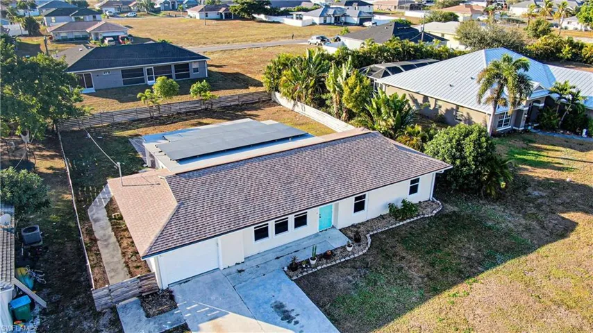 Aerial view of residential area
