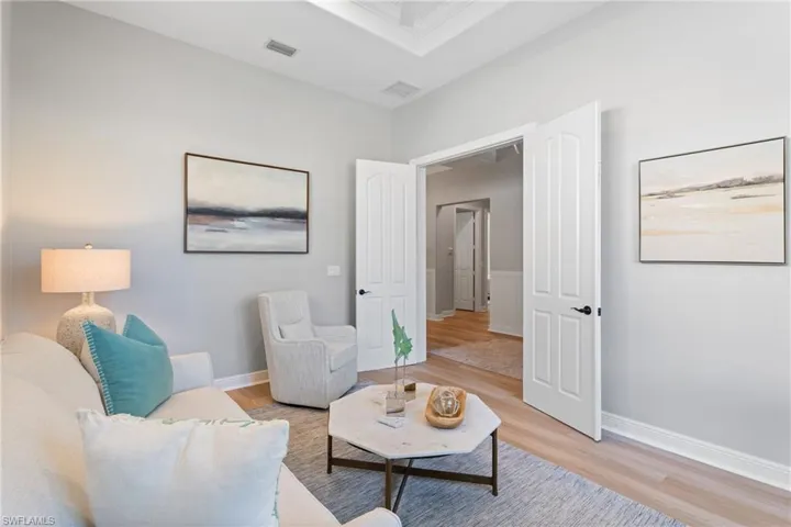 Den has a sleeper sofa and can be used as a guest bedroom; sitting or game room, library, exercise room, etc.