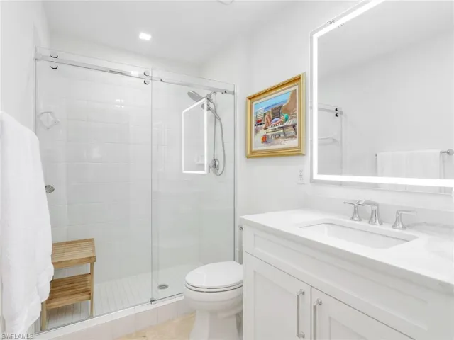 Updated Guest Bathroom with walk in tile shower