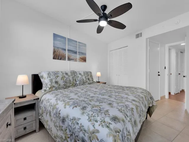 Tiled main bedroom