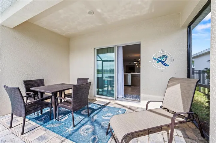 Back lanai are overlooking the lagoon. Screened in, bug free, perfect to sit out and dine