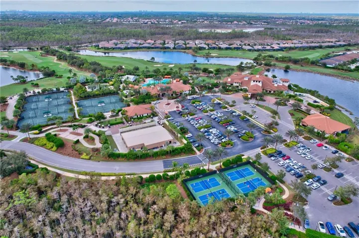 Aerial view of community amenities