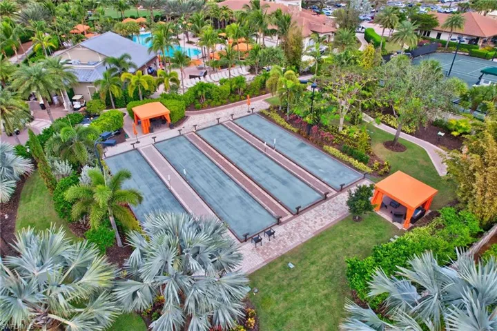 View of Bocce courts