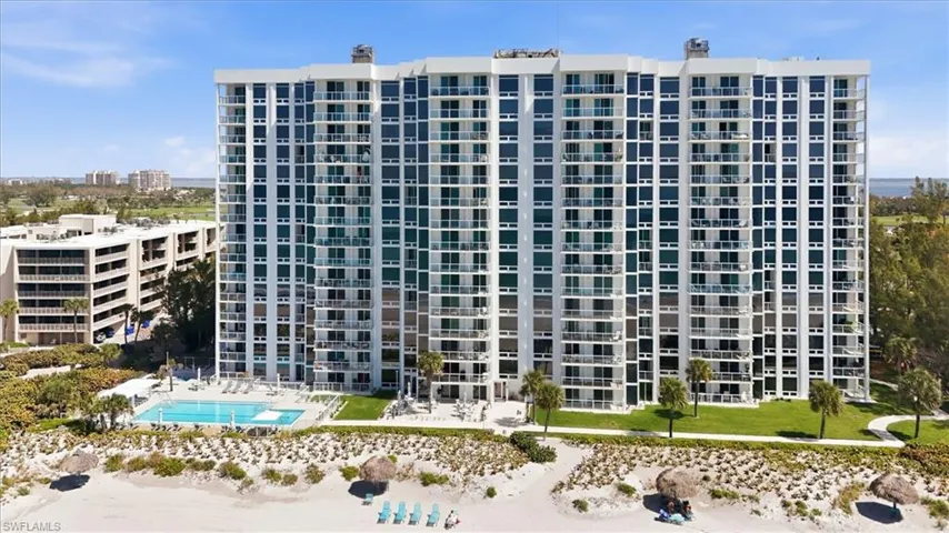Beach view of the building. 6D is in the preferred tower.