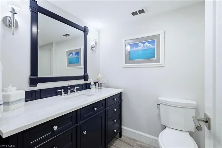Guest bathroom with large shower also