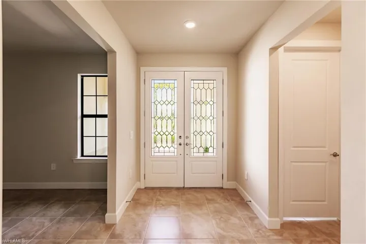 Entry with double glass doors