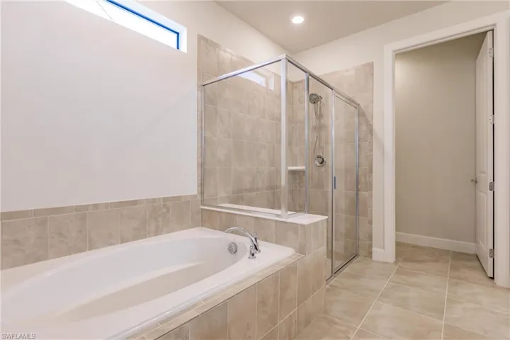 Primary bath with soaker tub