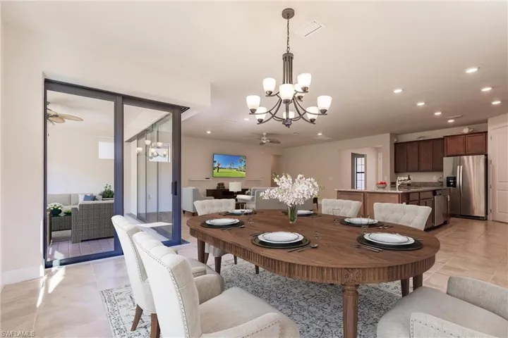 Virtually staged dining area