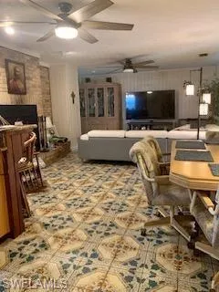 Living room with ceiling fan