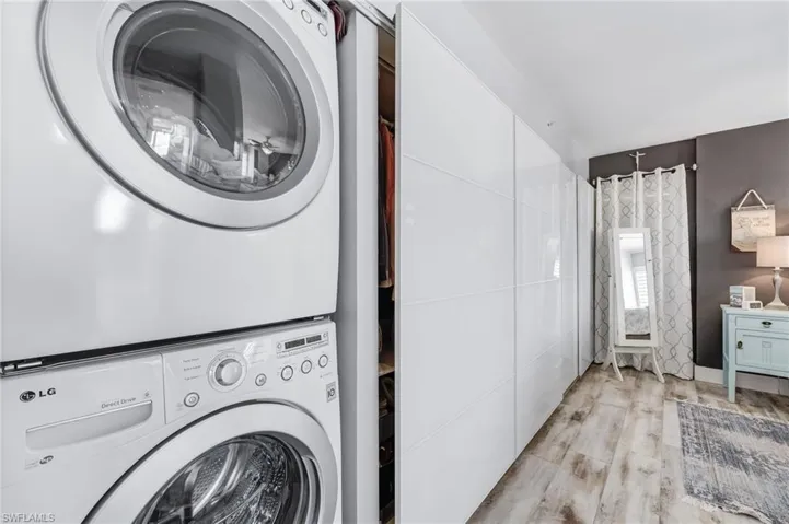 Laundry is hidden in a closet in Master Bedroom