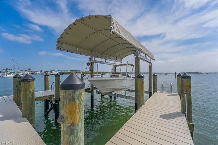 12,000. lb boat lift and covered boat dock