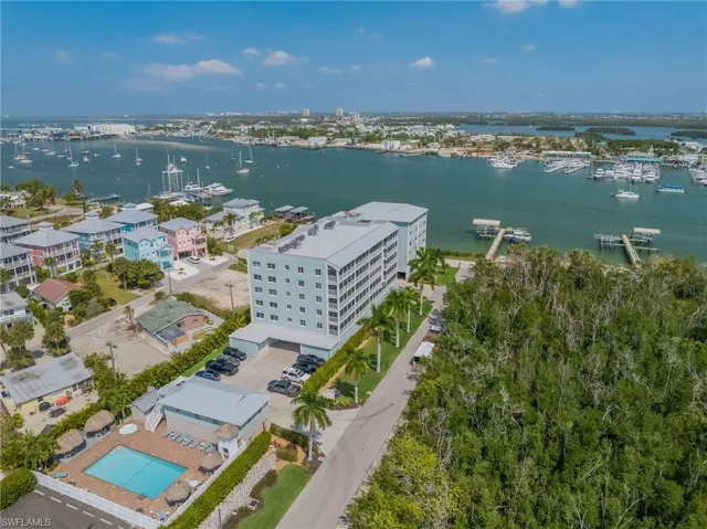 View of the property from pool to Bay