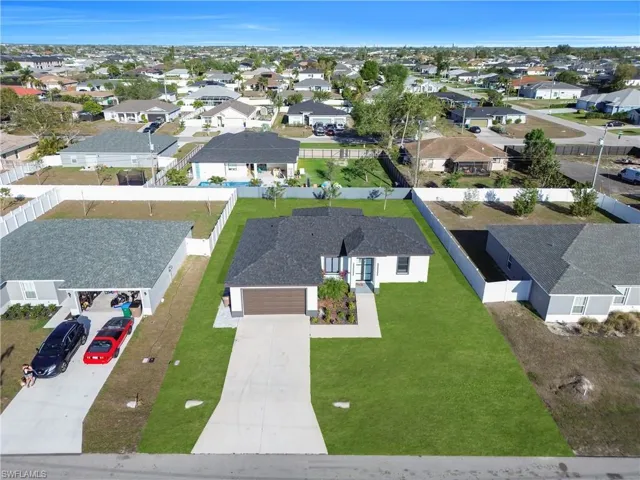 Aerial view of residential area