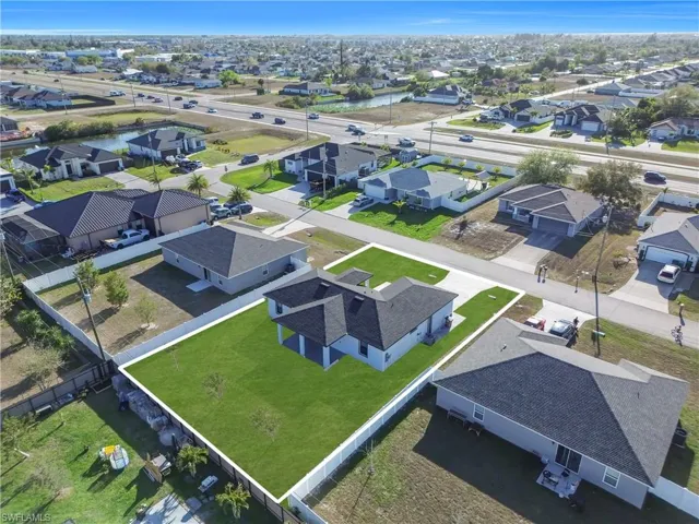 Aerial view of residential area