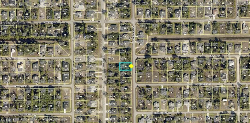 Aerial Property Map. Displaying the geographic layout and parcel boundaries of the property within a larger area