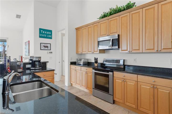 The kitchen allows for a lot of storage.