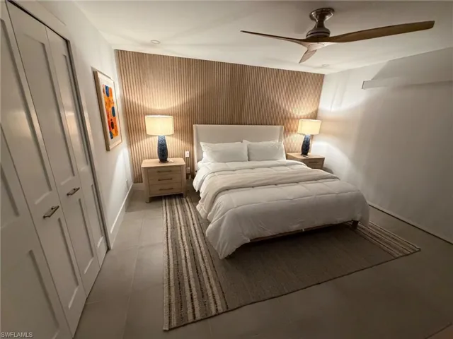 Wood-panel accent wall with integrated lighting