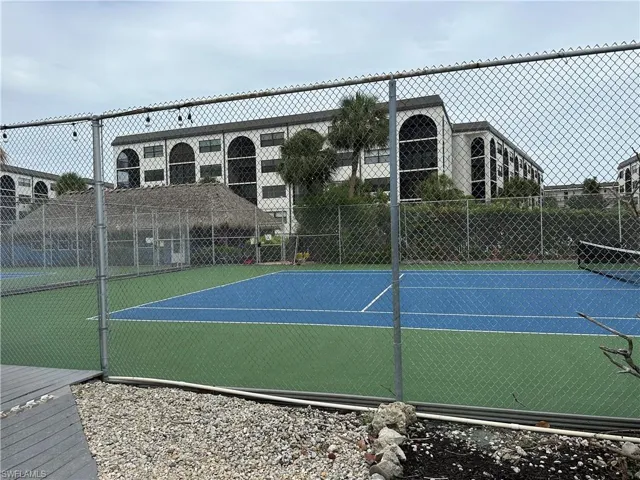 View of tennis courts