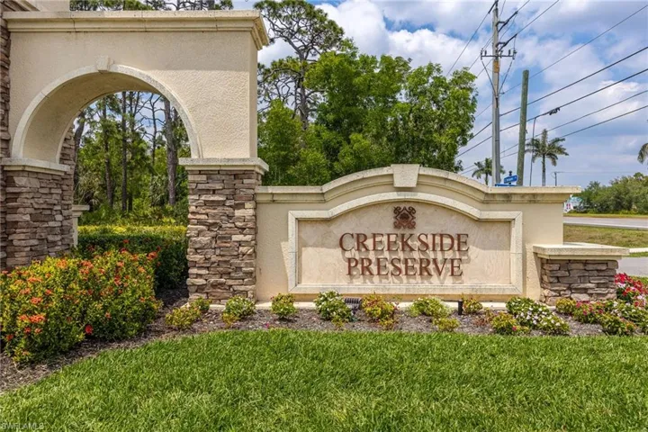 Community sign with a yard