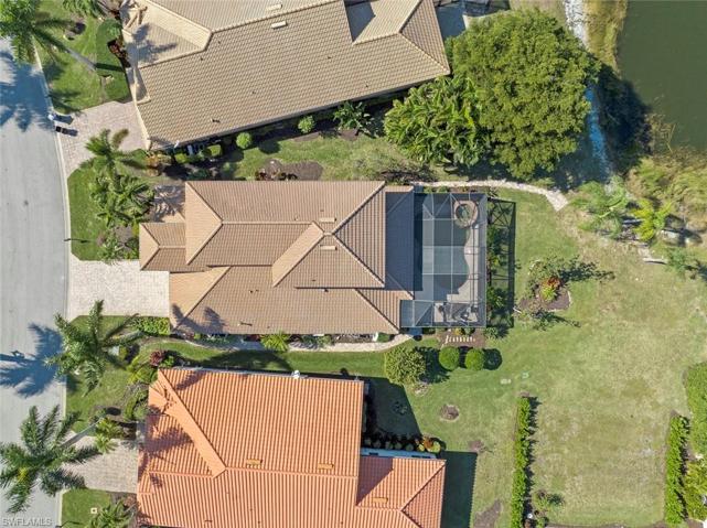 Aerial view directly above home