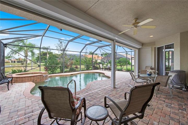 Covered lanai looking towards pool
