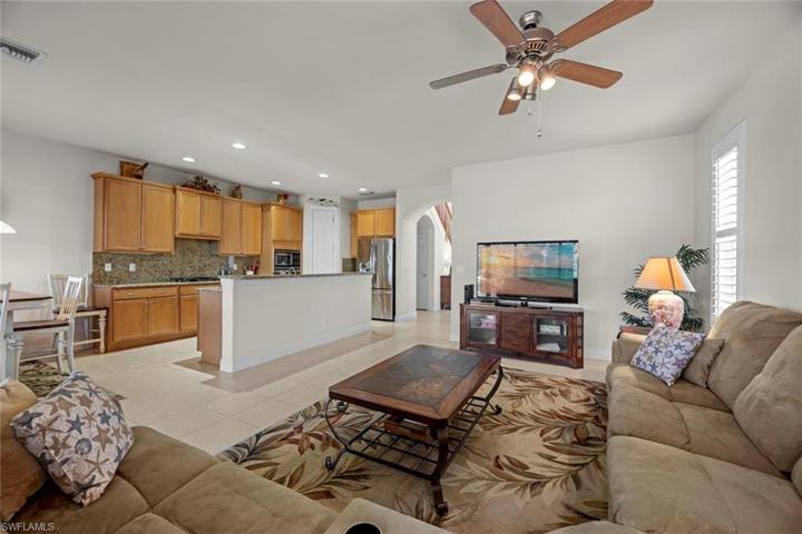 Family room looking towards kitchen
