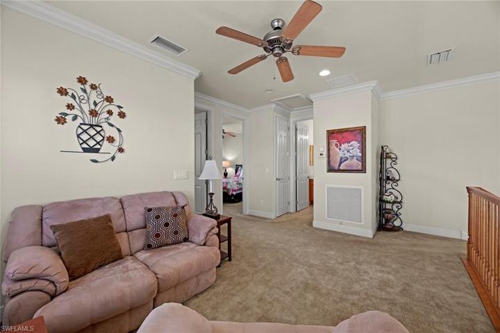 Two bedrooms and guest  bath through doorways