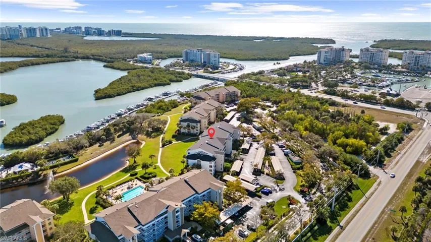 View of urban area with a nearby body of water