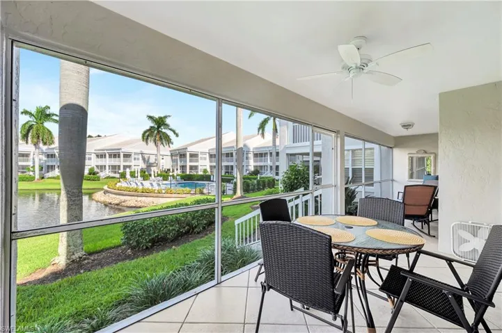 Patio with back door for easy walking access to the pool and Pelican Bay amenities