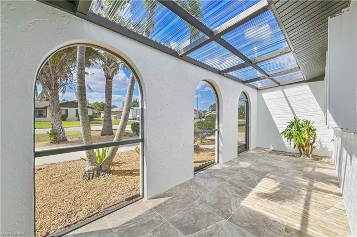 large screen in front porch