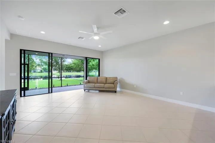 Large living room with natural light