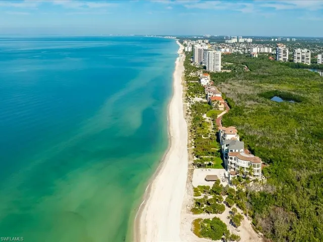 Aerial view of extended coastline