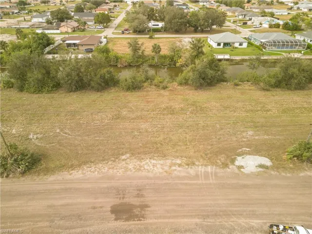 Aerial perspective of front of the lot from the street