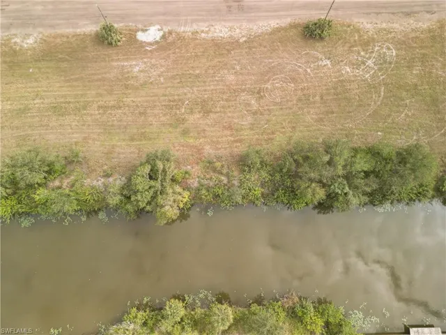 Aerial view of the lot and canal