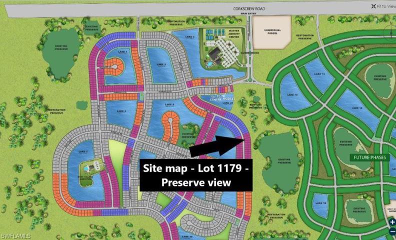 Site map - Lot 1179 with deep preserve views