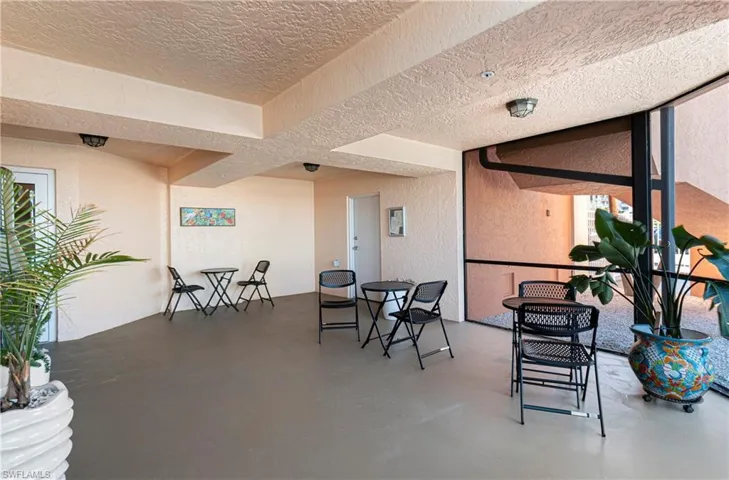 Screened-in seating area