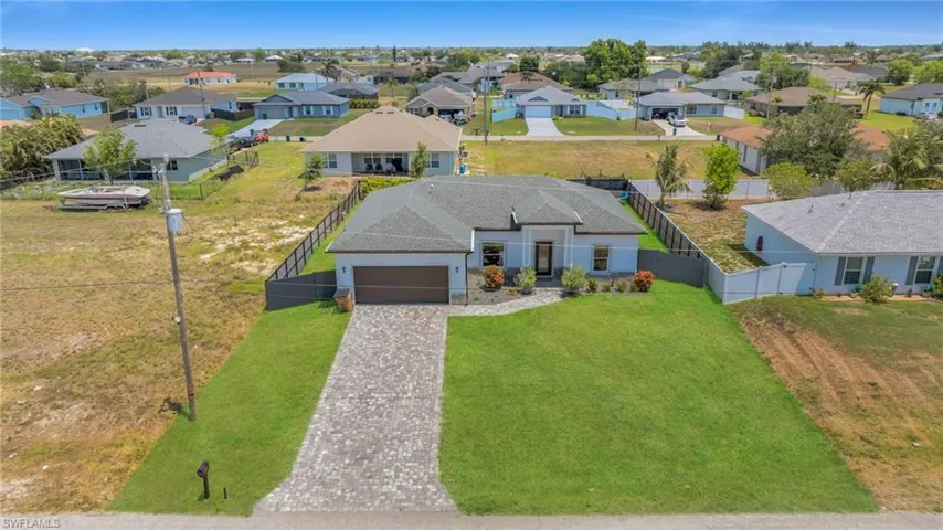 Aerial perspective of suburban area