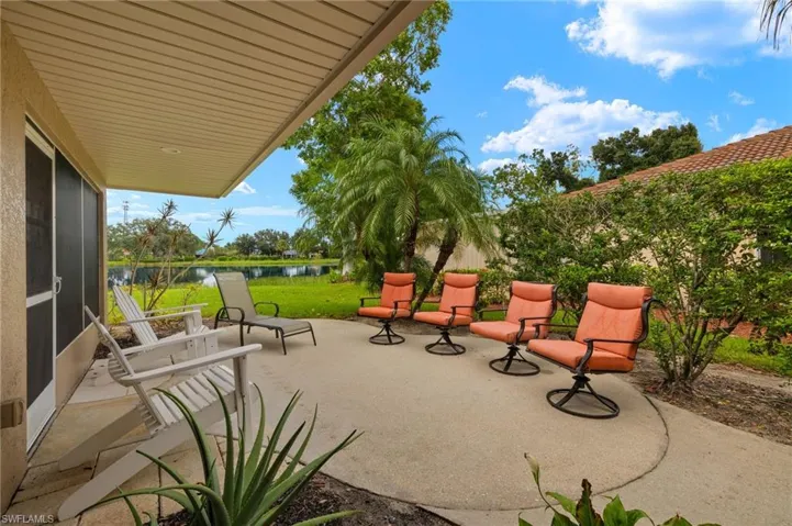 View of patio featuring a water view