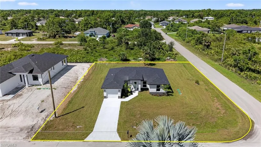 View of subject property with property boundaries highlighted