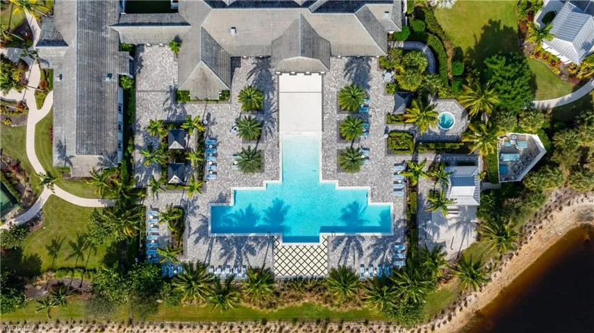 Bird's eye view of Hacienda community pool