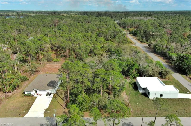 Bird's eye view of a heavily wooded area