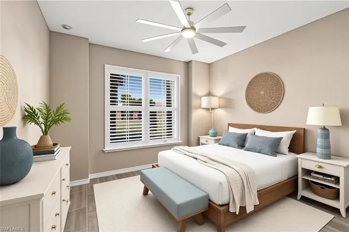 Virtually staged bedroom