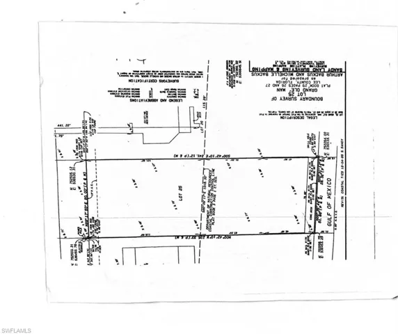 Survey lot goes all the way to the  GULF