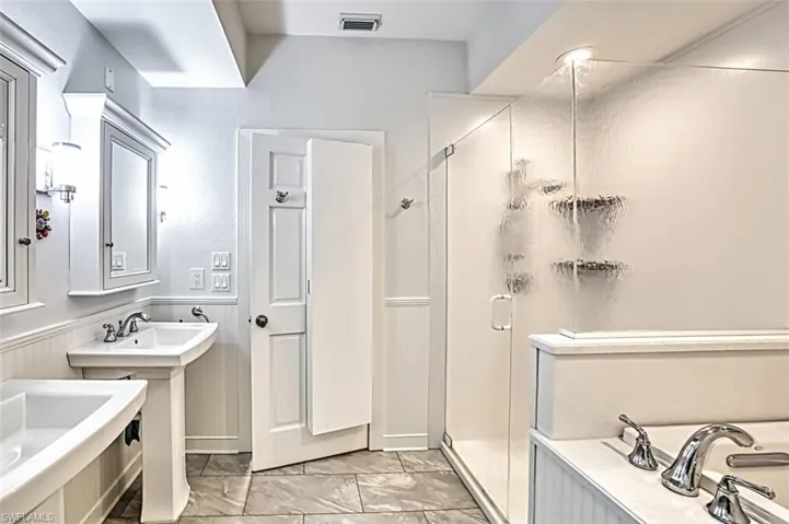 Primary Bathroom With Double Sinks & Oversized Shower
