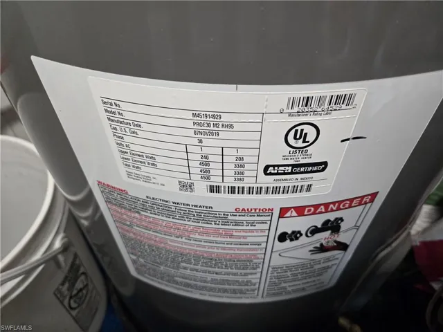 Interior details with gas water heater