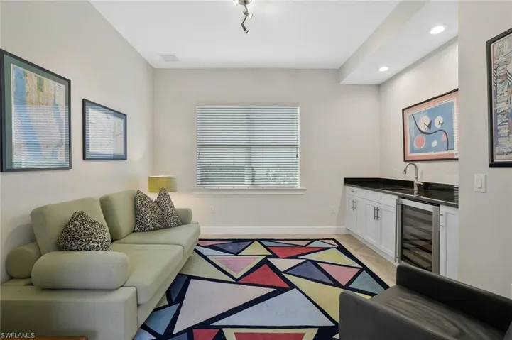 Den off the Gallery has wet bar, wine cooler and hide-a-bed or office spce