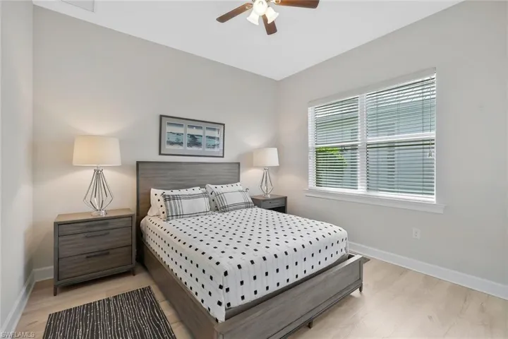 Bedroom 2, en suite, is very separate from the rest of the home