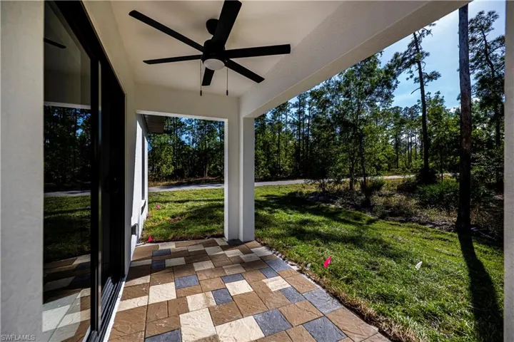 View of patio / terrace featuring ceiling fan